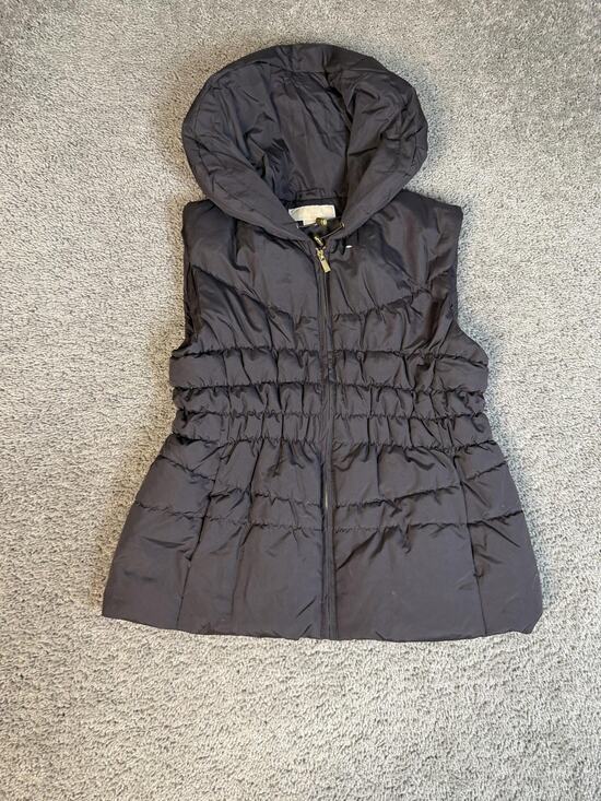 MICHAEL Michael Kors Jackets & Blazers - MICHAEL Michael Kors Vest Womens L Brown Puffer Hooded Insulated Zip Down
